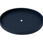 navy colored faux leather circular tray 