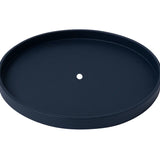 navy colored faux leather circular tray 