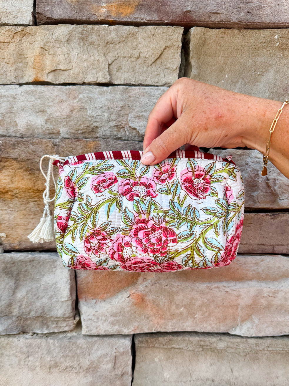Garden Getaway Quilted Cosmetic Bag - Small