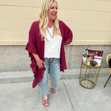 Ruffle Reverie Duster in Garnet