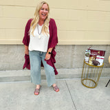 Ruffle Reverie Duster in Garnet