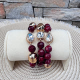 Garnet Glory Bracelet Set - The Pink Pineapple 850