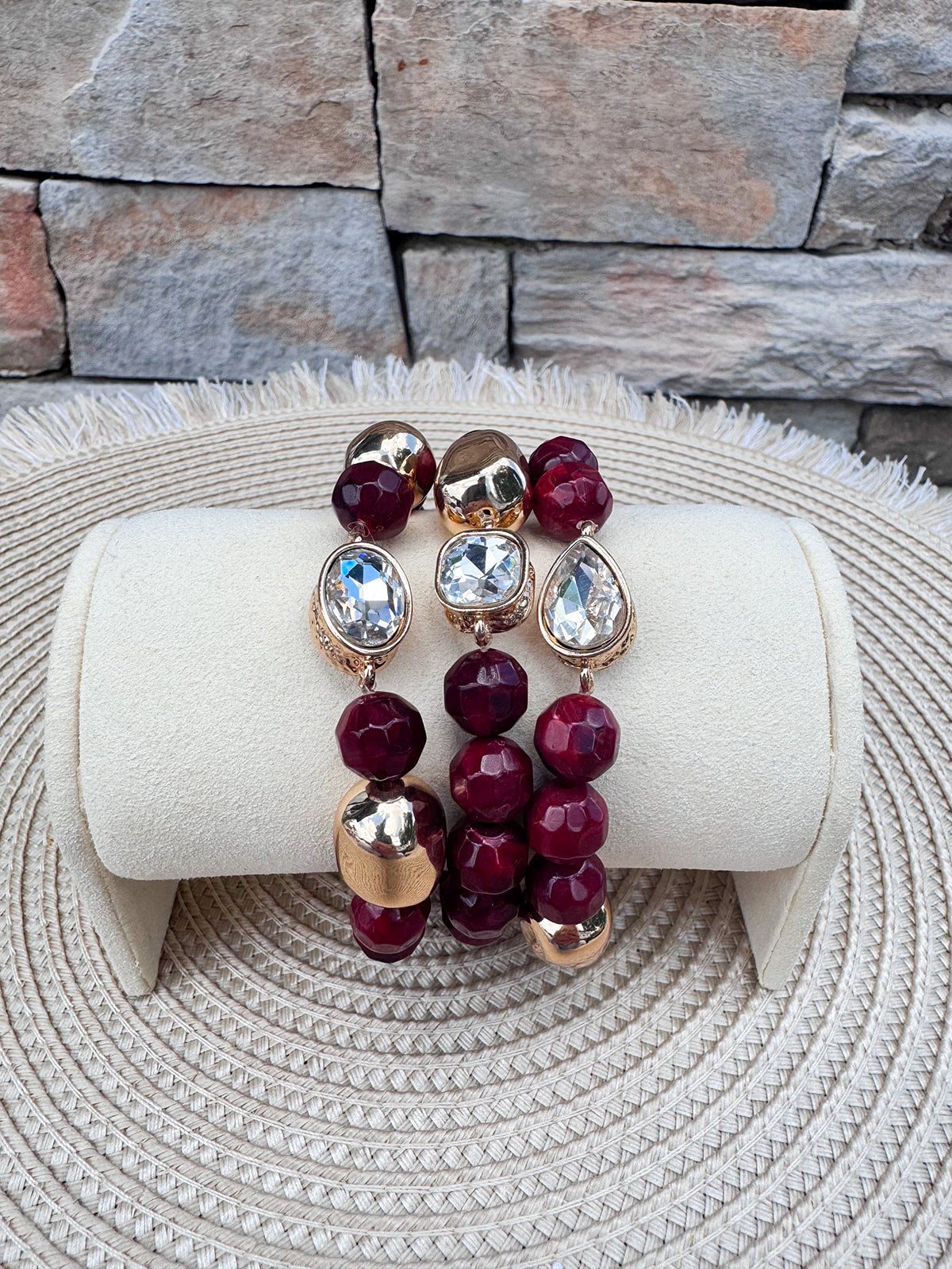 Garnet Glory Bracelet Set - The Pink Pineapple 850