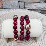 Garnet Glory Bracelet Set - The Pink Pineapple 850