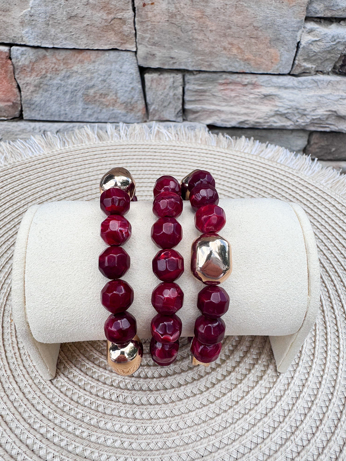 Garnet Glory Bracelet Set - The Pink Pineapple 850