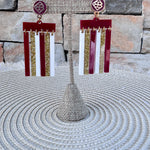 Garnet Glory Stripe Statement Earrings - The Pink Pineapple 850