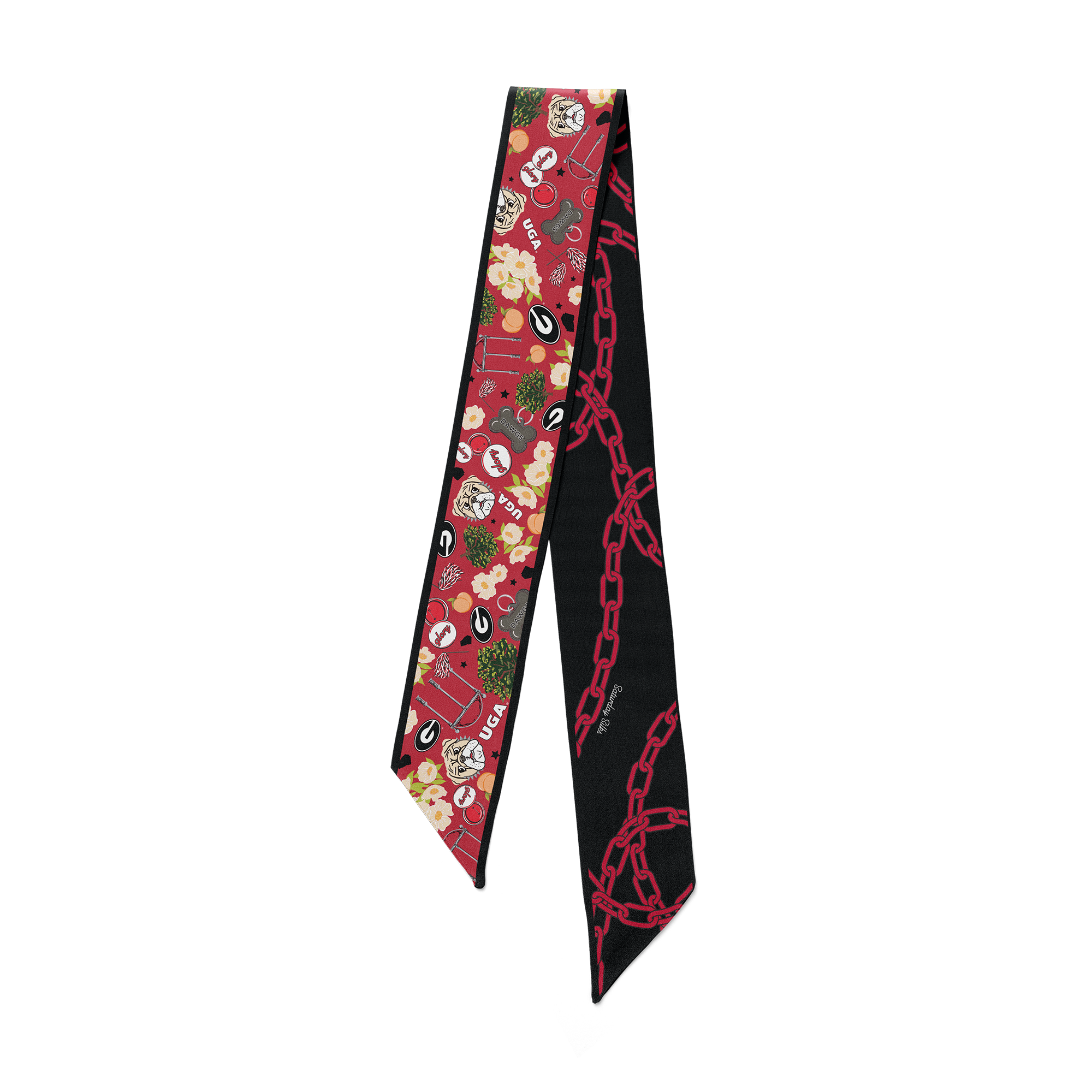 [Saturday Silks] Georgia Gameday Skinny Scarf