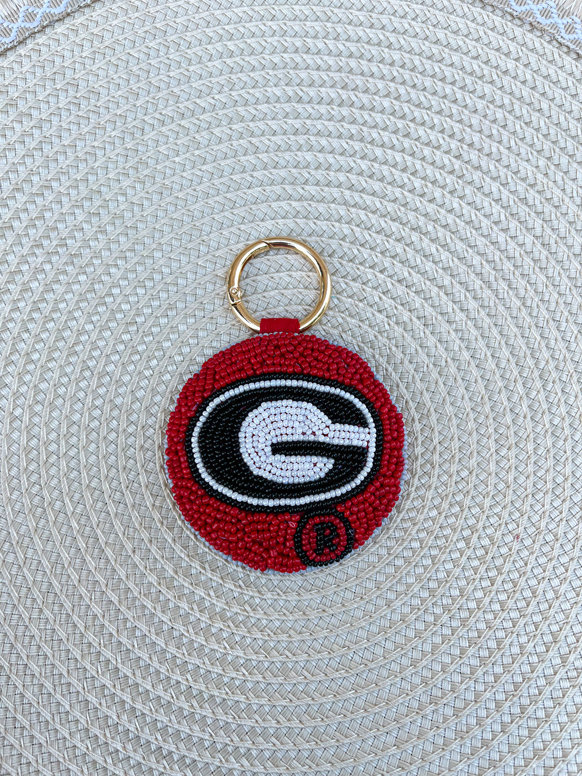 Georgia Bulldogs Beaded Keychain - The Pink Pineapple 850