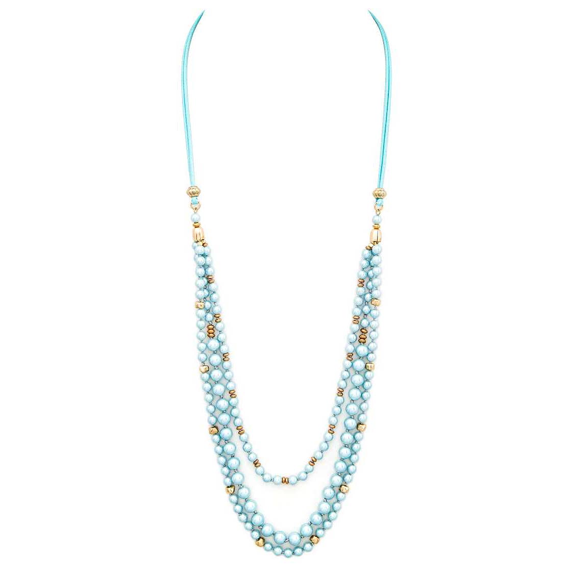 Gianna Layered Hand Knotted Pearl Necklace draped elegantly on a white background.
