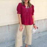 Gingham Straight Leg Pants