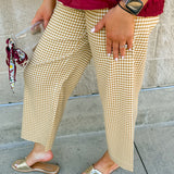 Gingham Straight Leg Pants