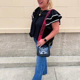 Graceful Ruffle Sleeve Woven Top in Black