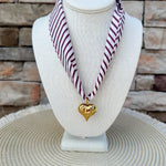 [Hart Designs] Sweet Spirit Scarf Necklace in Garnet & Cream - The Pink Pineapple 850