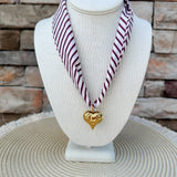[Hart Designs] Sweet Spirit Scarf Necklace in Garnet & Cream - The Pink Pineapple 850