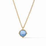 Julie Vos Honeybee Solitaire Necklace - Iridescent Chalcedony Blue