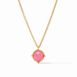 Julie Vos Honeybee Solitaire Necklace - Iridescent Peony Pink