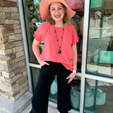 {FINAL SALE} Boho Charm Frayed Hem Pants in Black