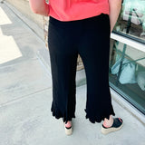 {FINAL SALE} Boho Charm Frayed Hem Pants in Black