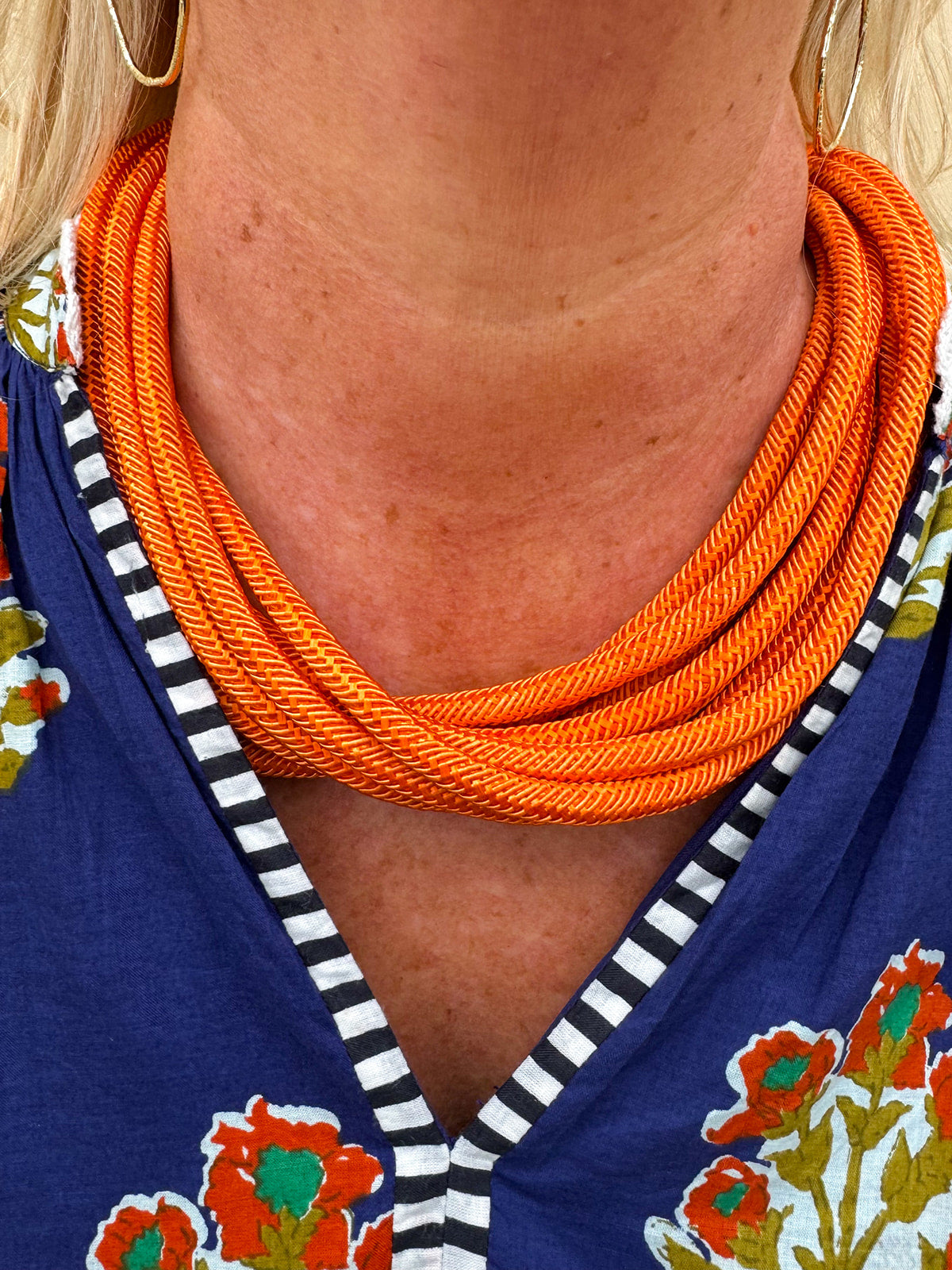 Rachel Rope Necklace in Orange