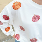 Sarah Sequin Pumpkins Sweatshirt