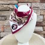 [Saturday Silks] Garnet Glory FSU Silk Pocket Scarf- The Pink Pineapple 850