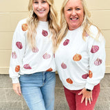 Sarah Sequin Pumpkins Sweatshirt