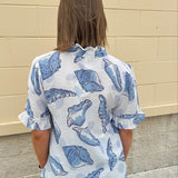 Seashell Season Ruffle Collar Top