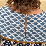 Blue Muse Retro Geometric Top