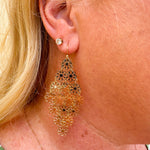 Gold Flower Filigree Earrings