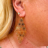 Gold Flower Filigree Earrings
