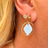 Small Dangle Drop Earrings Blue