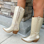 Howdy Gold Metallic Boots | Side View