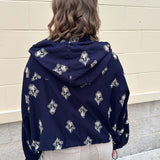 Midnight Flowers Long Sleeve Jacket Top