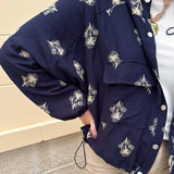 Midnight Flowers Long Sleeve Jacket Top