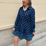 Bluebell Bloom Belted Shirt Dress