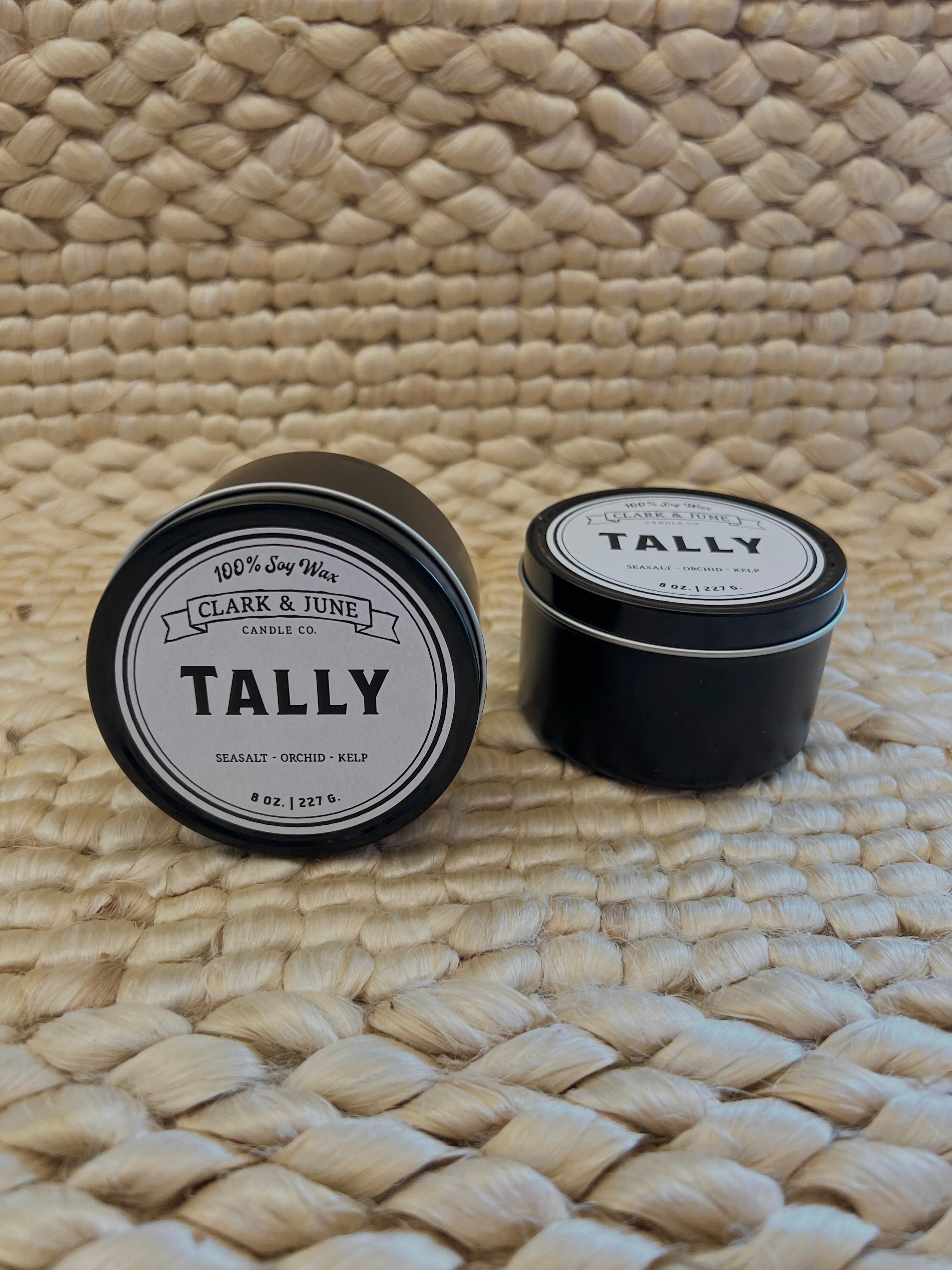 Tally Soy Wax Tin Candle | Front View