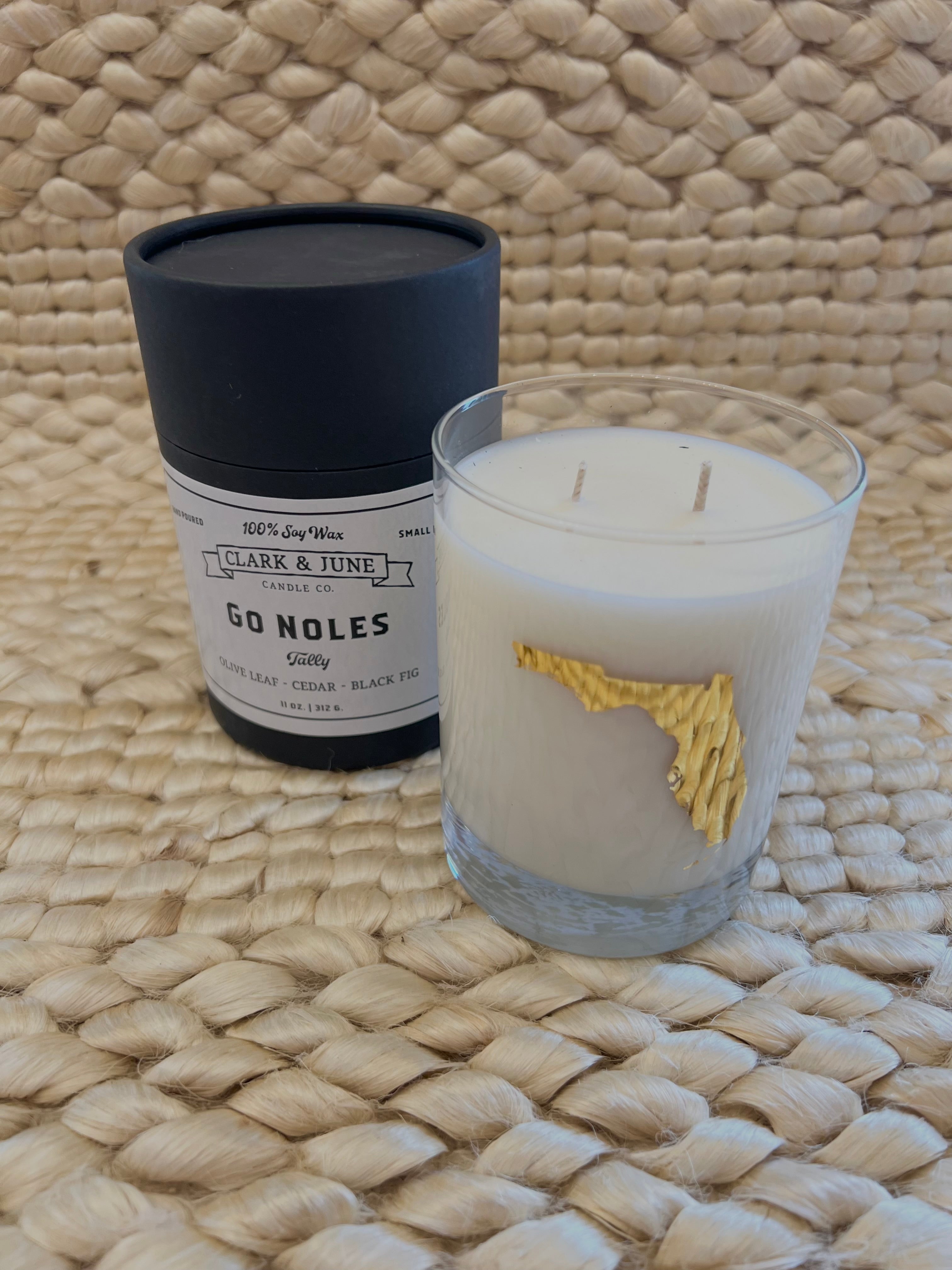 Go Noles Soy Wax Candle | Front View