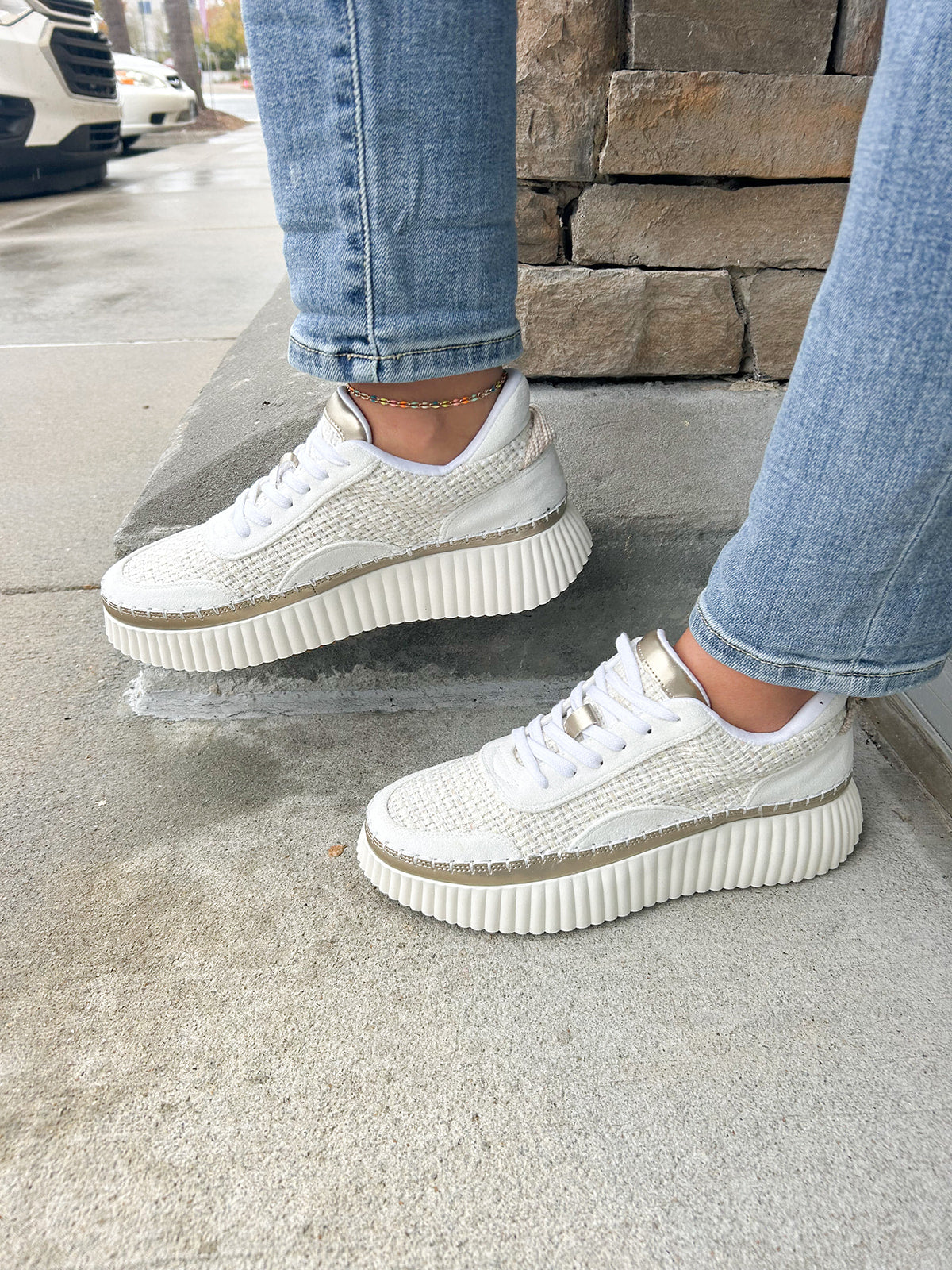 The Cailyn Woven Sneakers | Side View