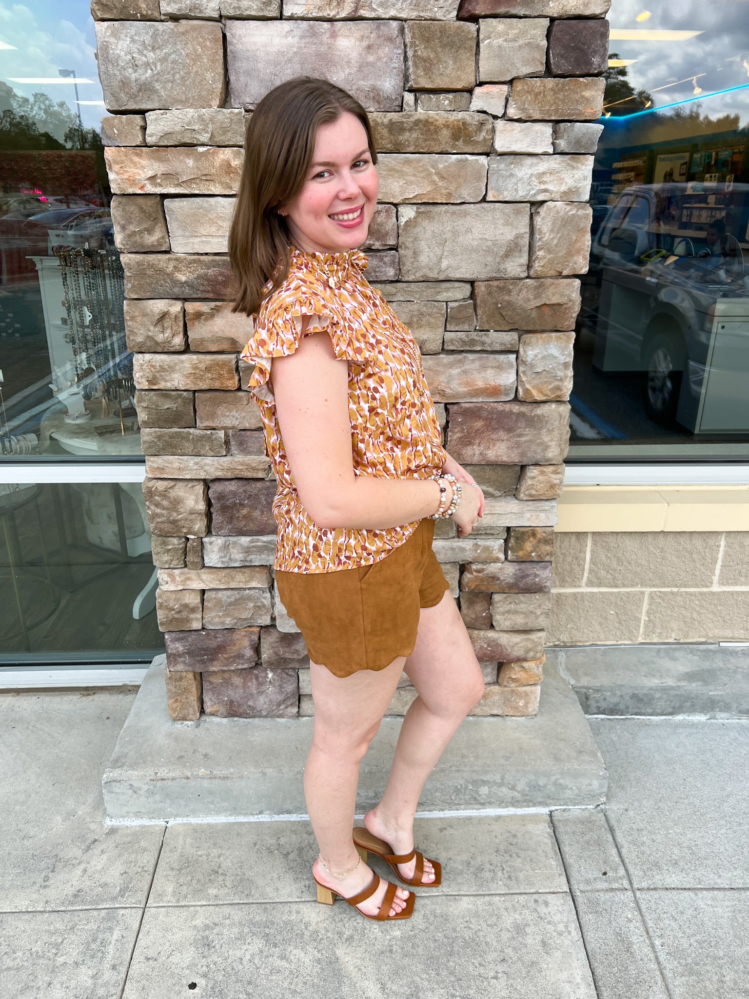 Whispering Sweet Ruffle Sleeve Top | Side View