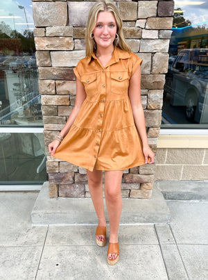 Creating Happiness Button Down Dress | Front View