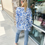 Capri Puff Blue Sleeve Kimono