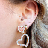 {FINAL SALE} Double Heart Pearl Post Earrings
