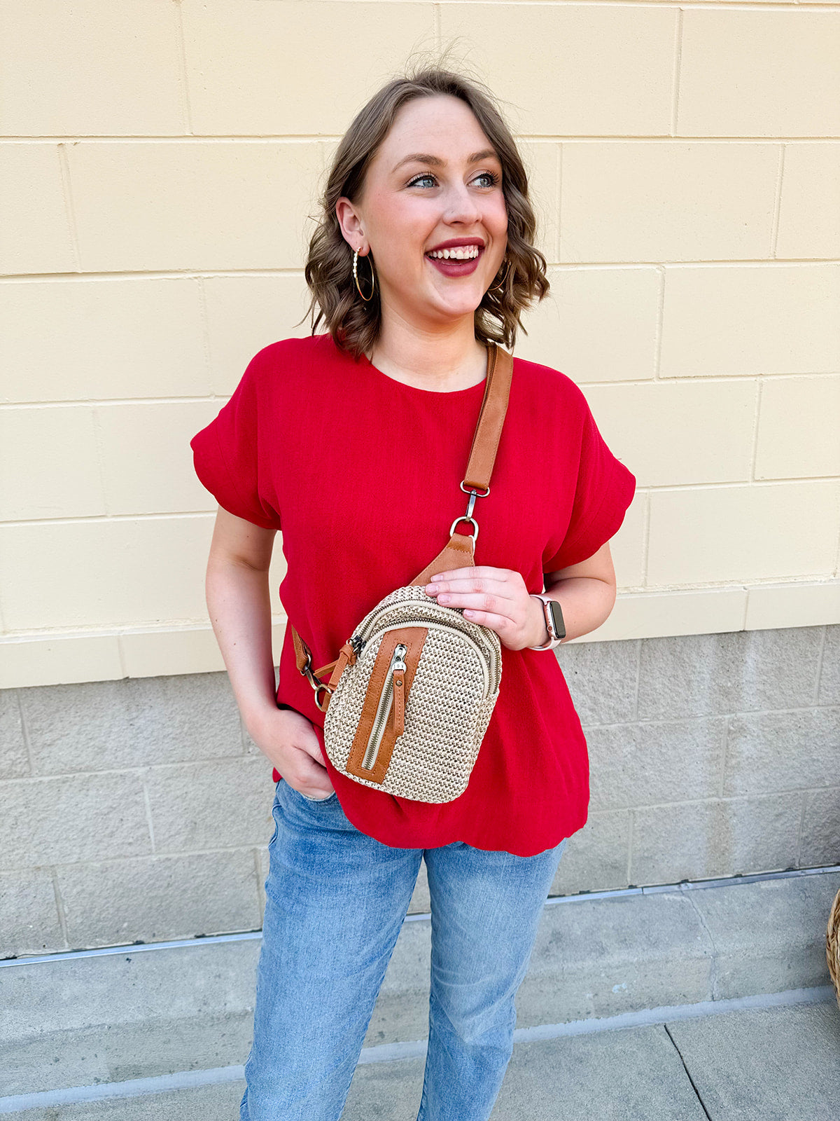 [Joy Susan] Straw Skyler Sling Bag