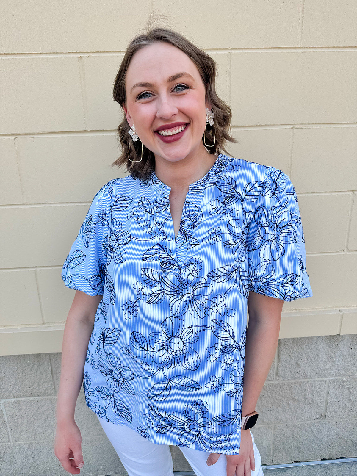 Tea House Social Embroidered Top