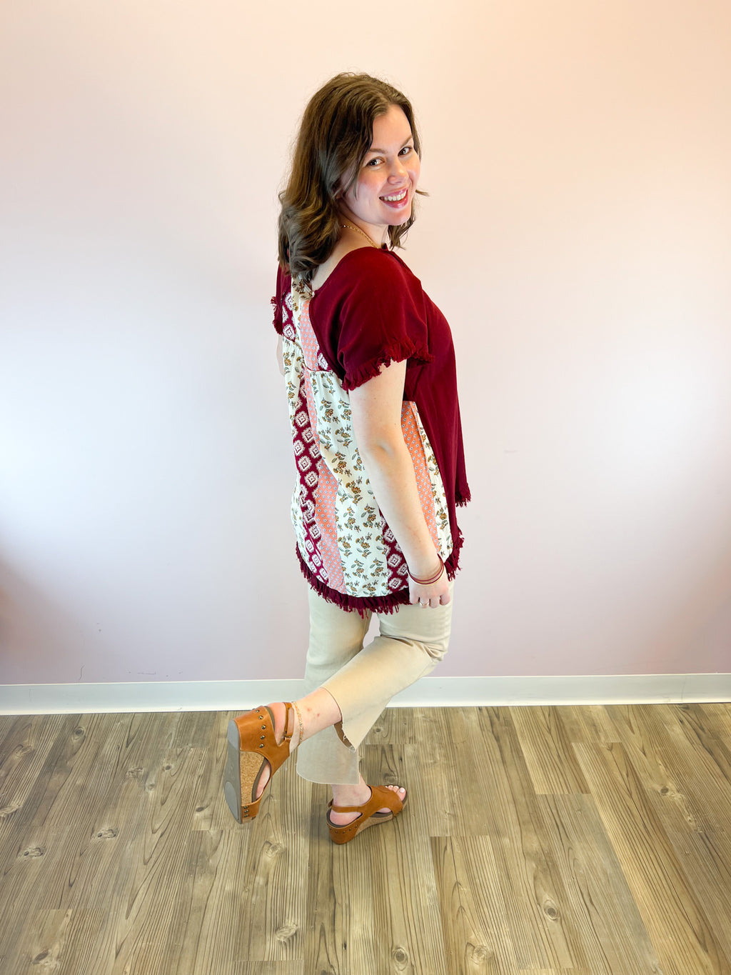 Change It Up Scoop Neck Top-Plus Size | Back View