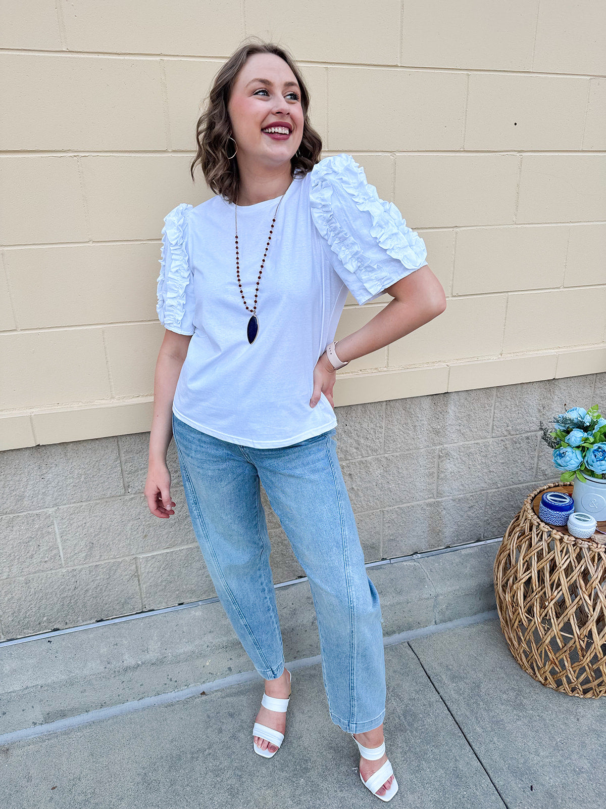 Dockside Dreaming Statement Sleeve Top