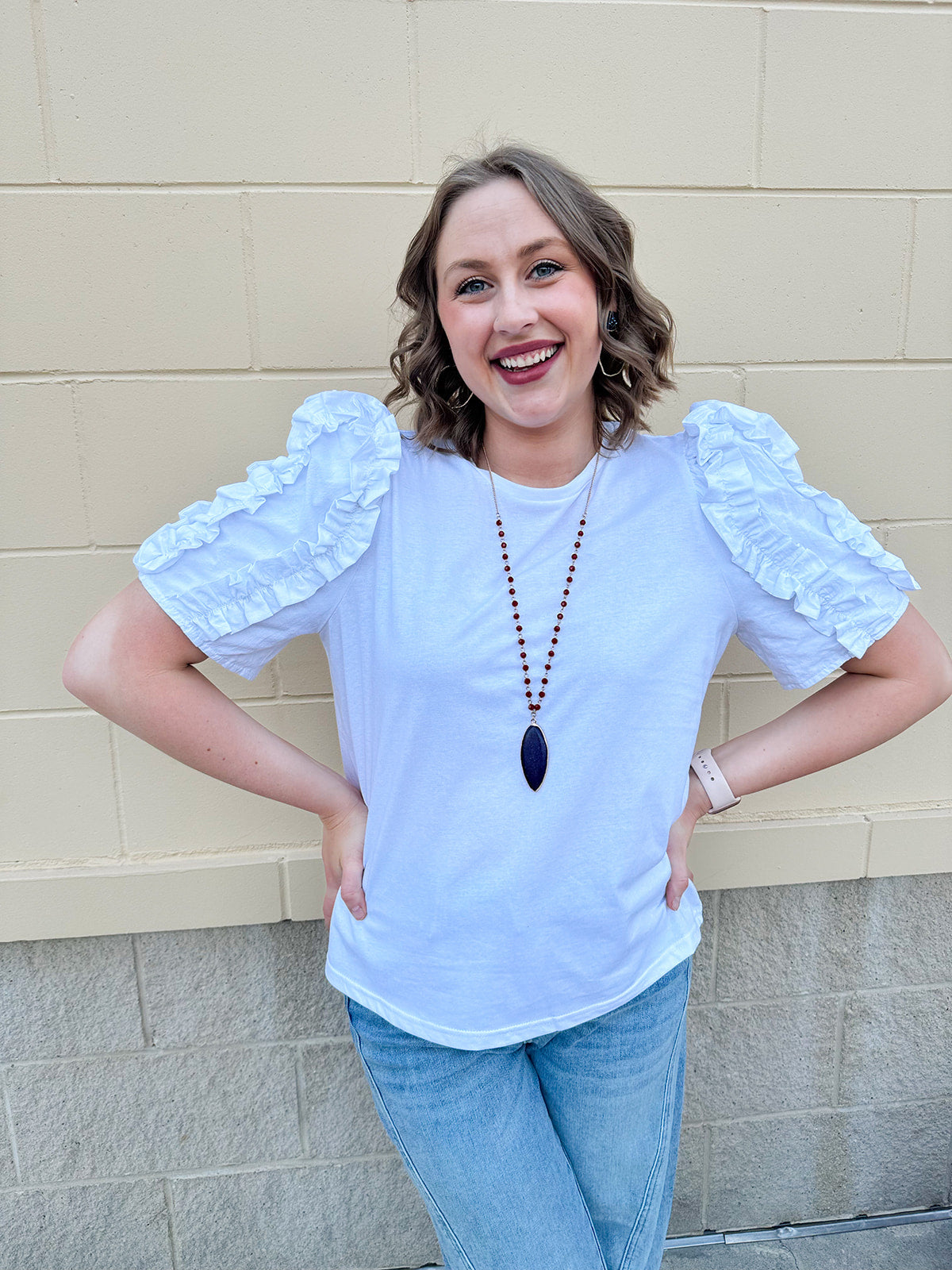Dockside Dreaming Statement Sleeve Top