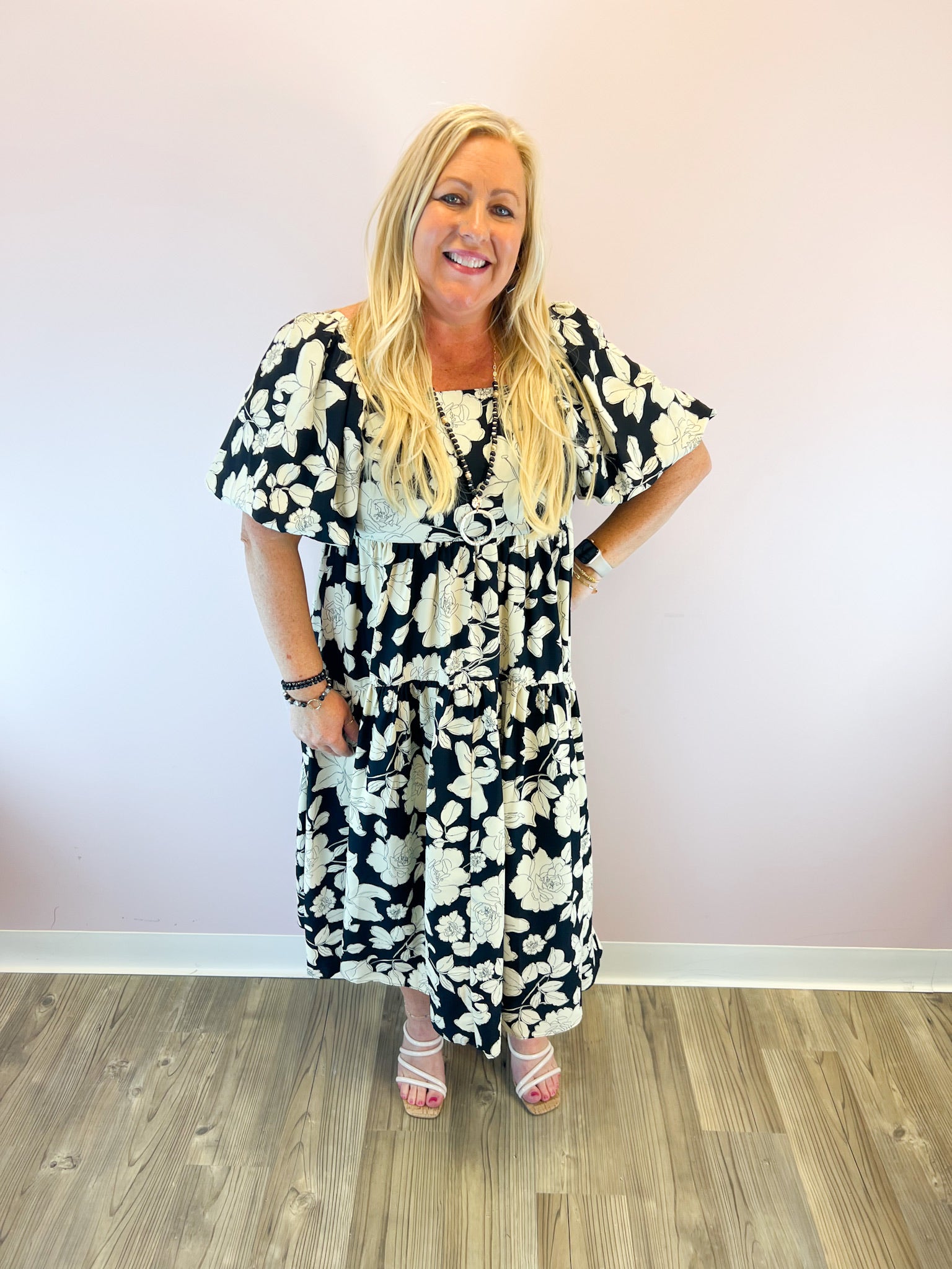 Always There Floral Midi Dress | Front View