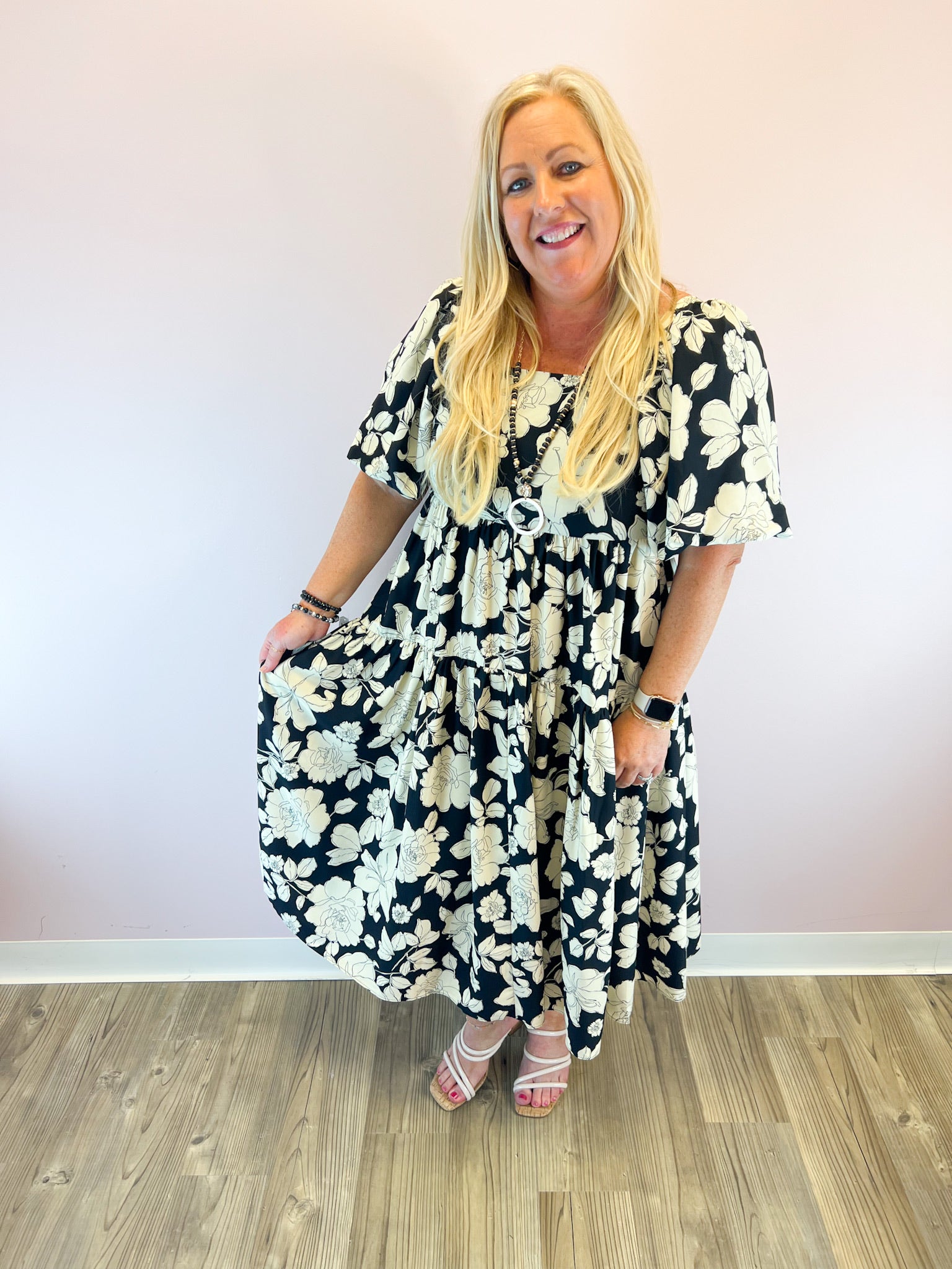 Always There Floral Midi Dress | Front View