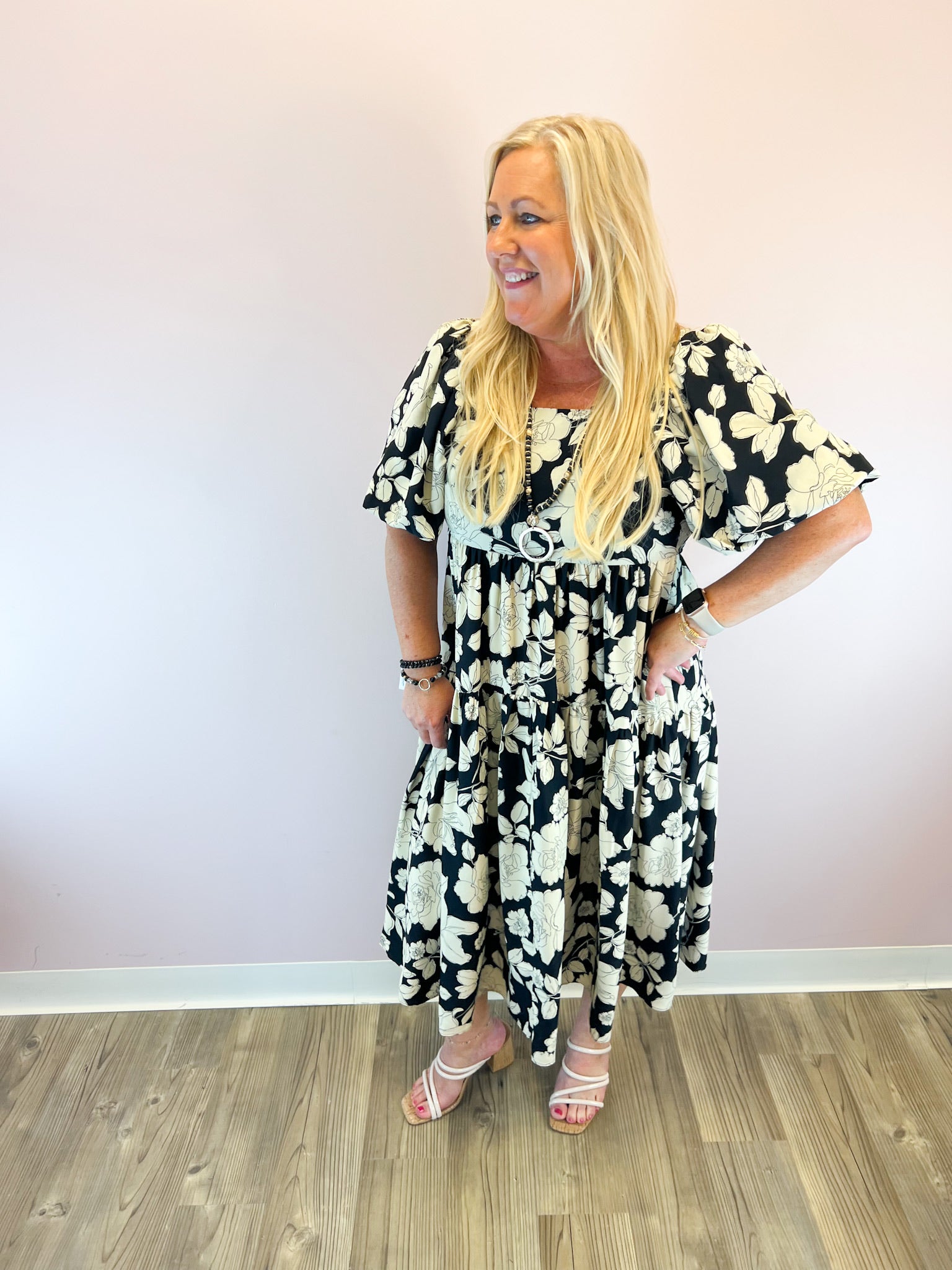 Always There Floral Midi Dress | Front View